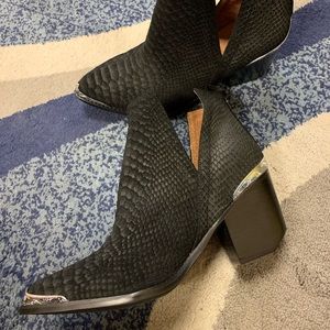 Jeffery Campbell snake skin booties